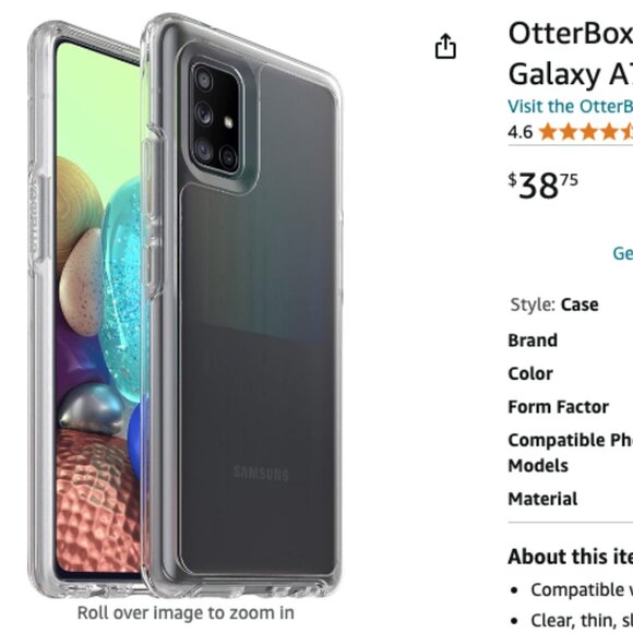 New in Retail Box OtterBox Symmetry Case for Samsung A51 5G Clear. - Picture 12 of 13